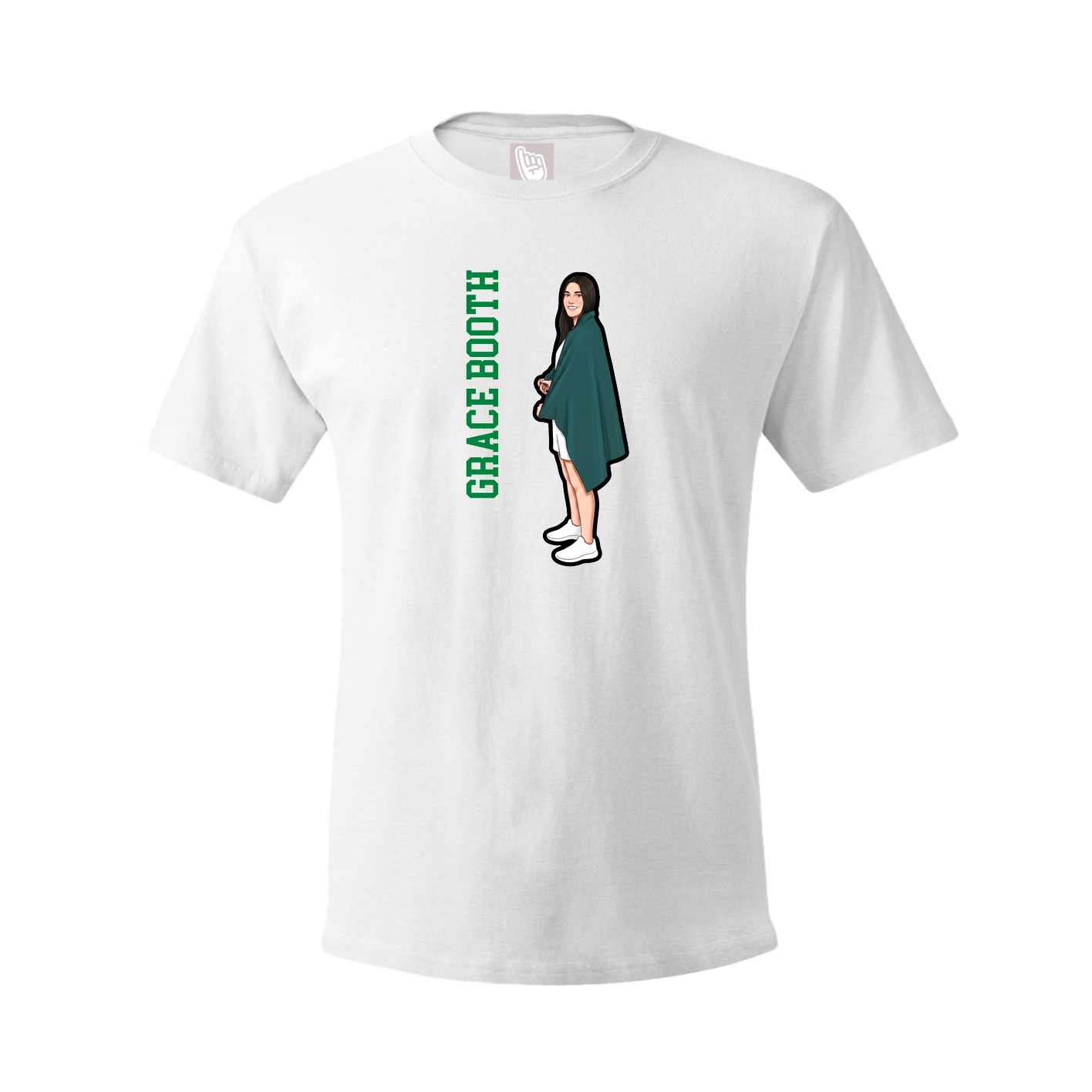 Tee — Name Vertical in White