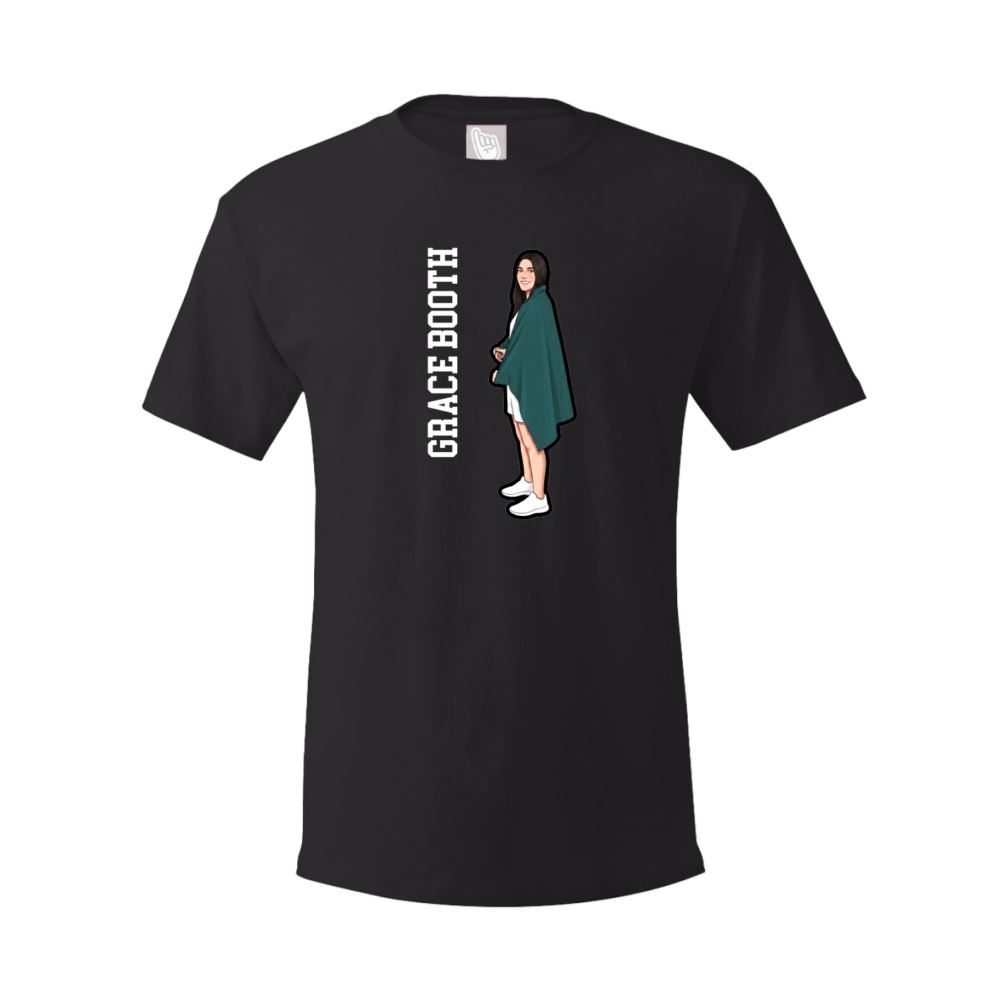 Youth Tee — Name Vertical in Black