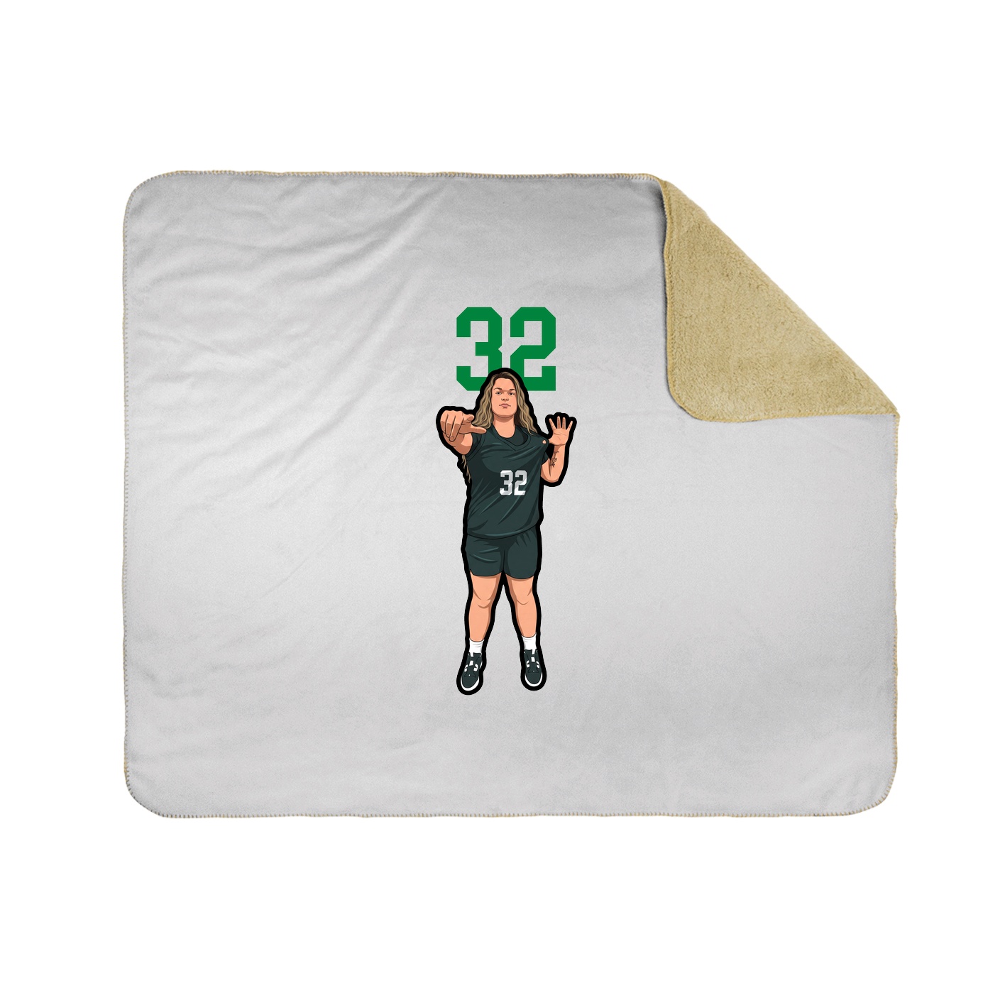 Throw Blanket — Number Top in White