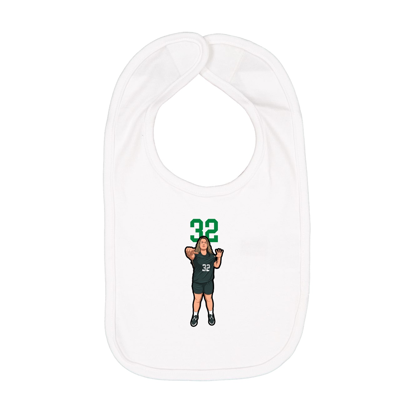 Infant Bib — Number Top in White