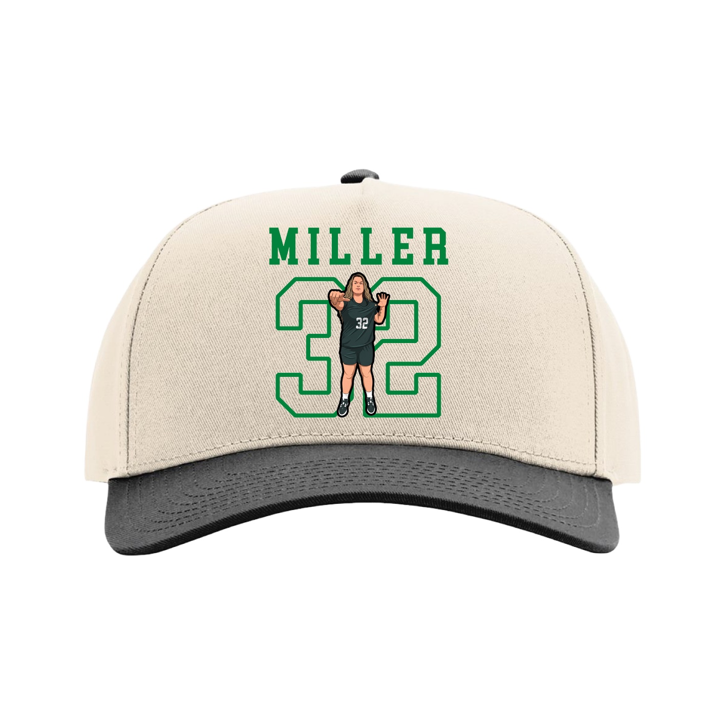 Full Fabric Five-Panel Champ Cap — Shirsey in Cream/Black