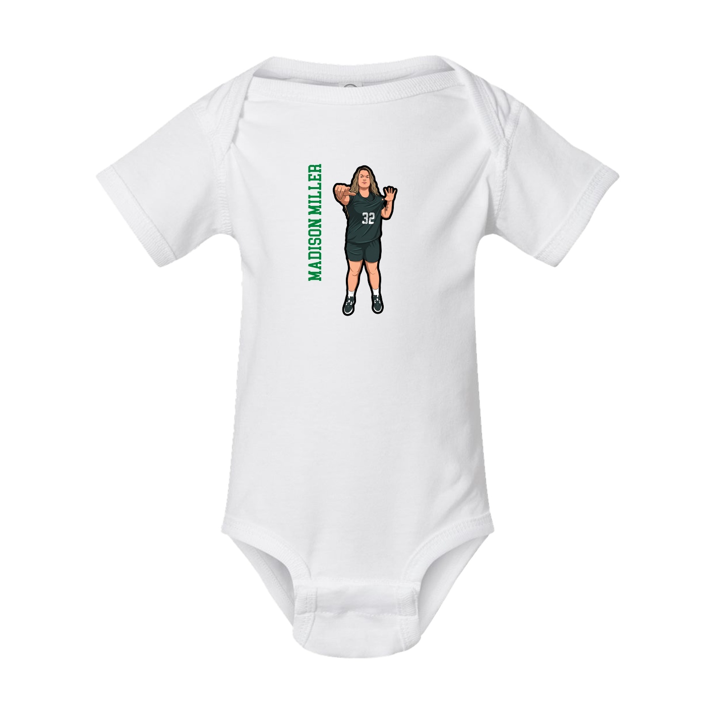 Baby Onesie — Name Vertical in White
