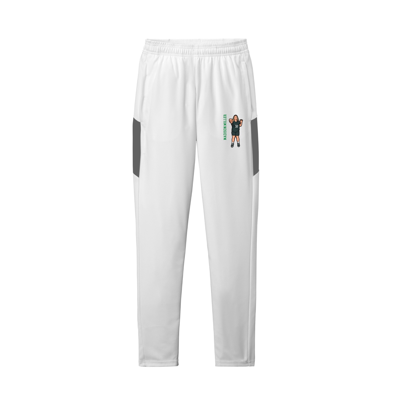 Team Travel Pant — Name Vertical in White/Grey