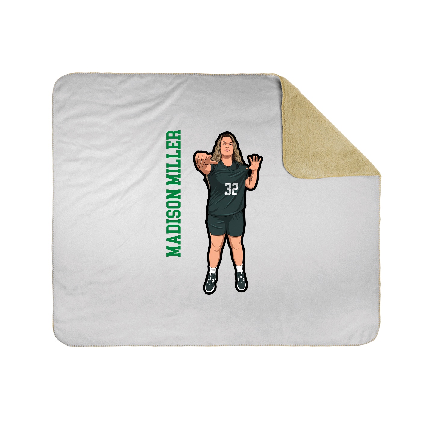 Throw Blanket — Name Vertical in White