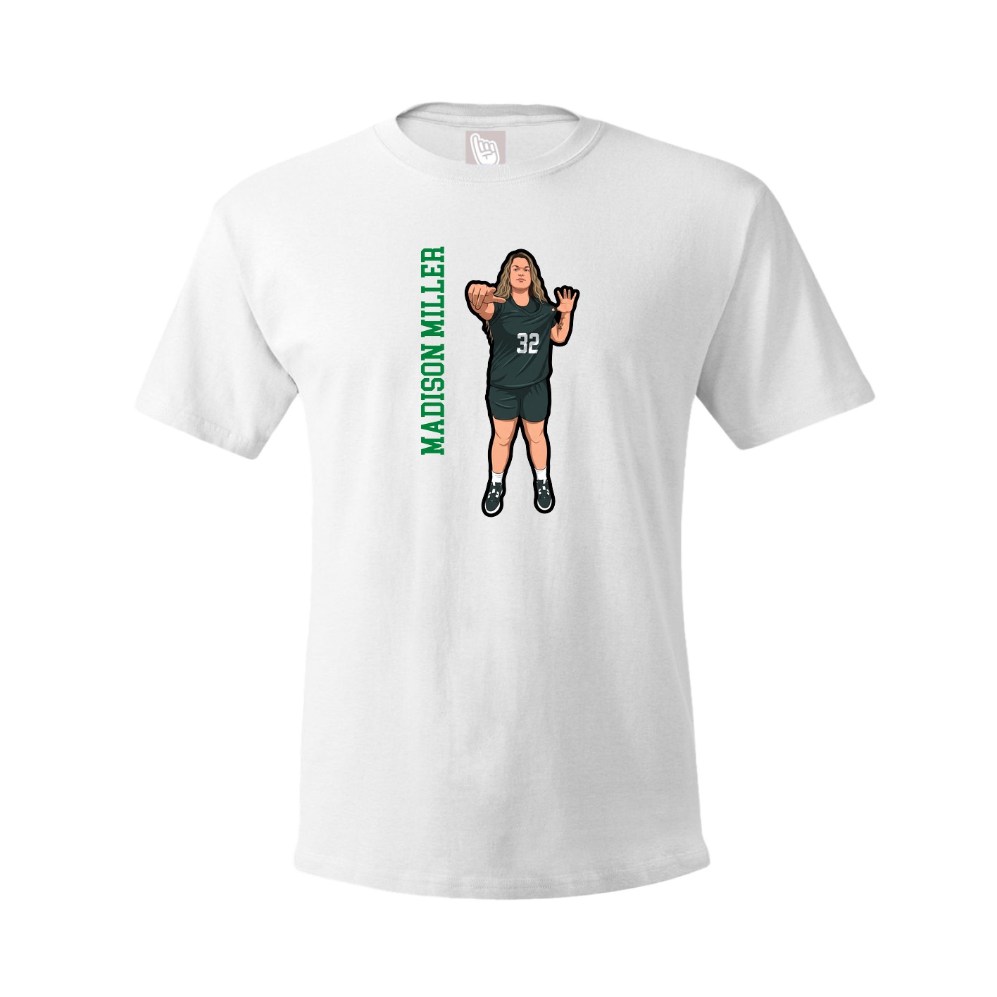 Youth Tee — Name Vertical in White