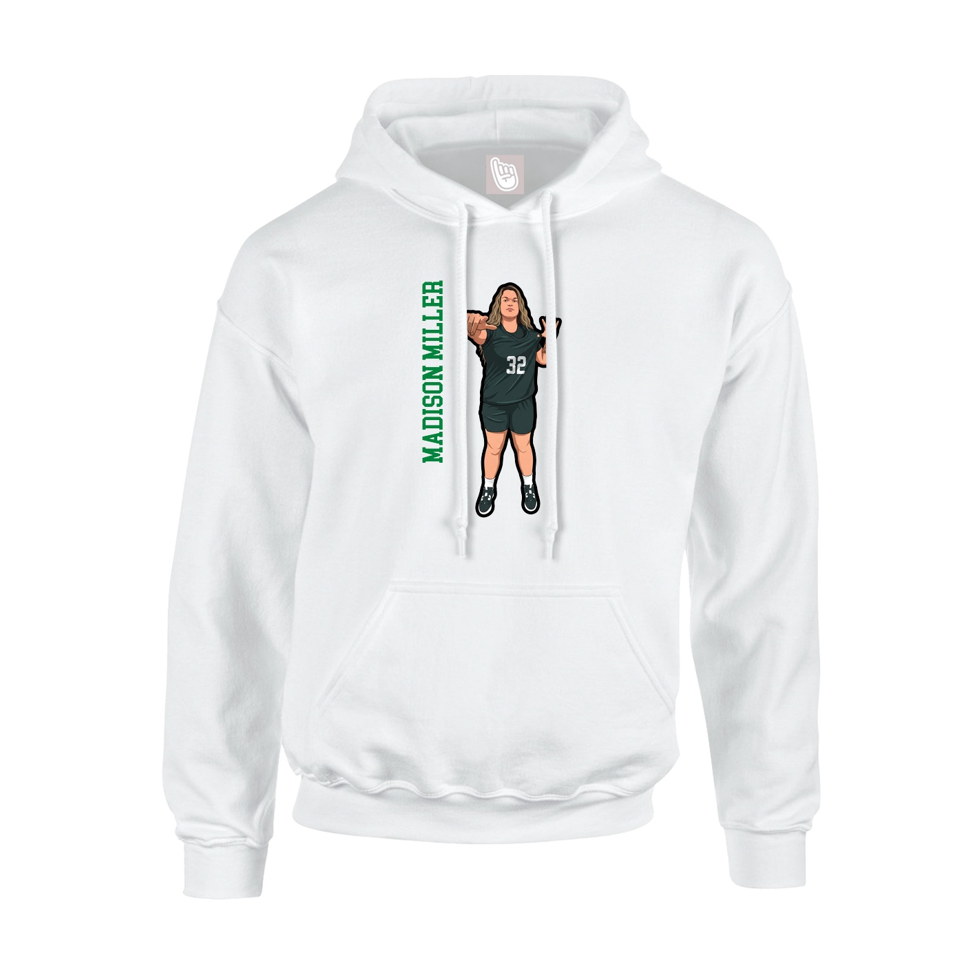 Hoodie — Name Vertical in White