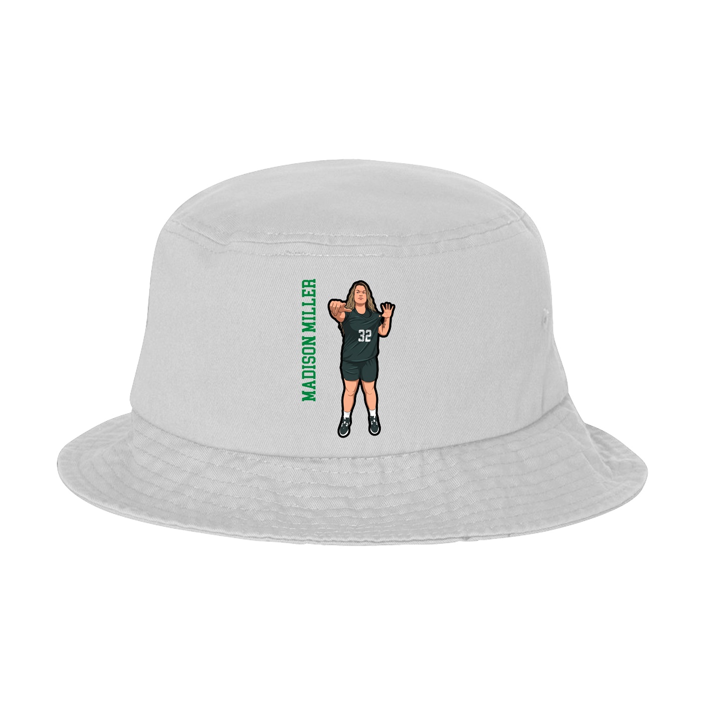 Bucket Cap — Name Vertical in White