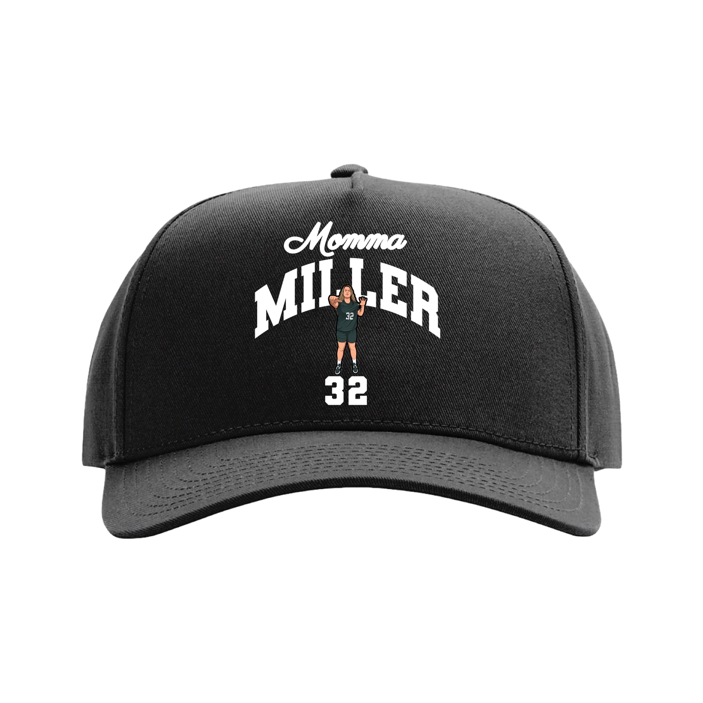 Full Fabric Five-Panel Champ Cap — Mothers Day Arch in Black