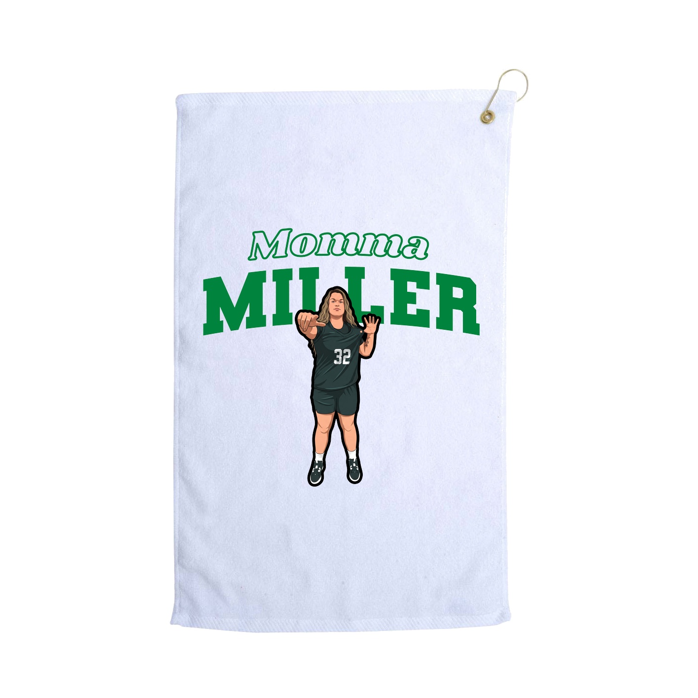 Golf Towel — Mothers Day Block in White