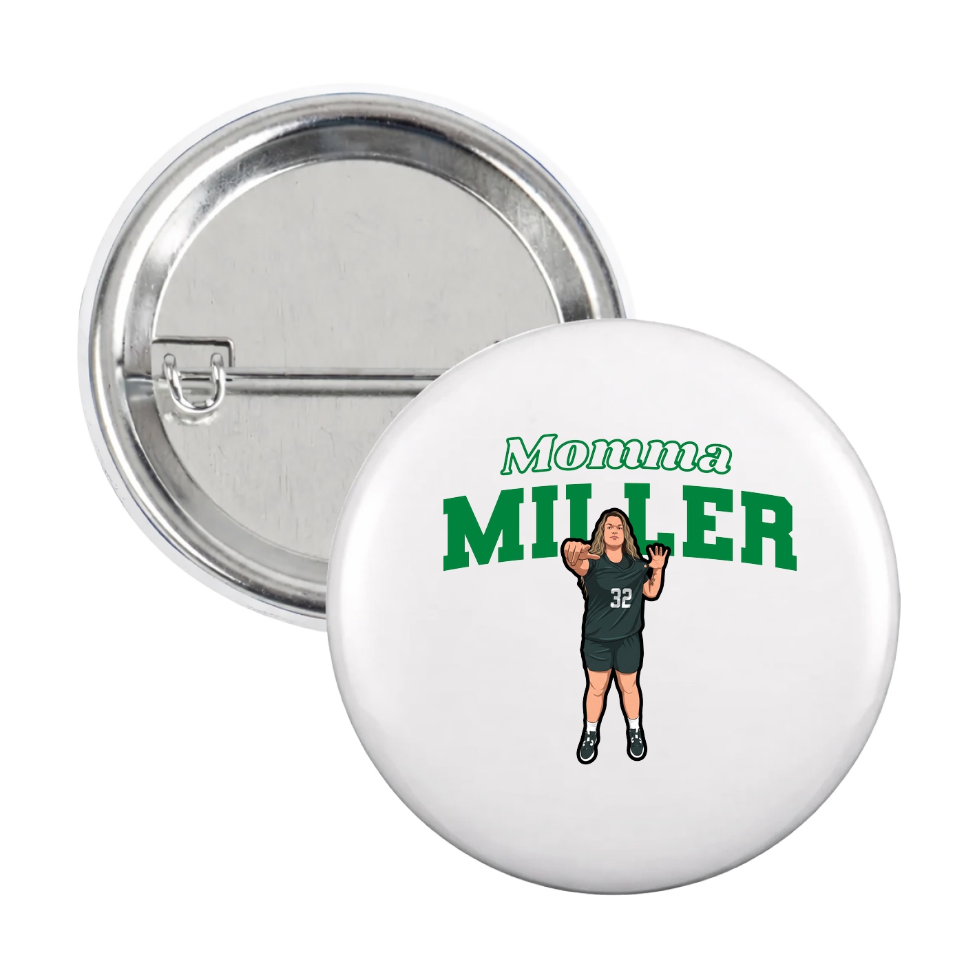 Game Day Button — Mothers Day Block in White