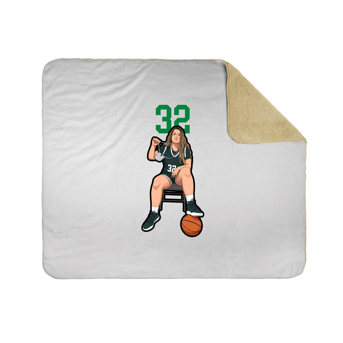 Throw Blanket — Number Top in White