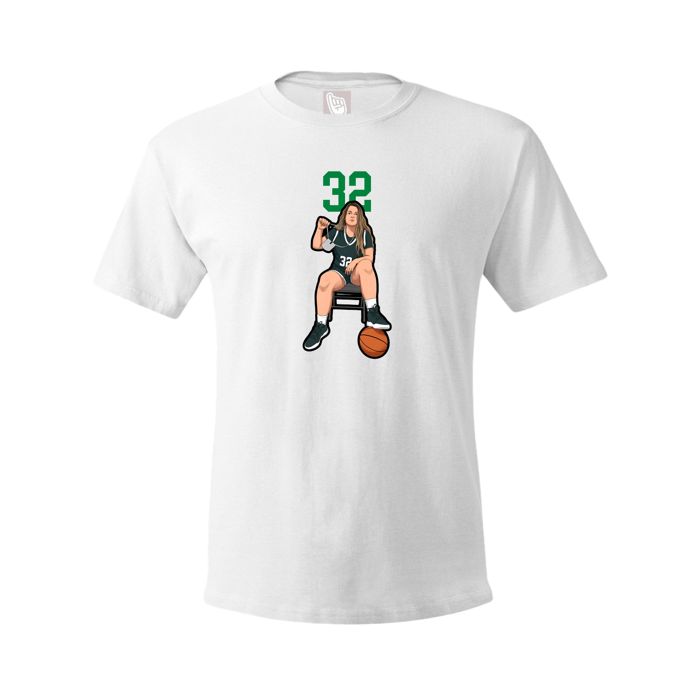 Youth Tee — Number Top in White
