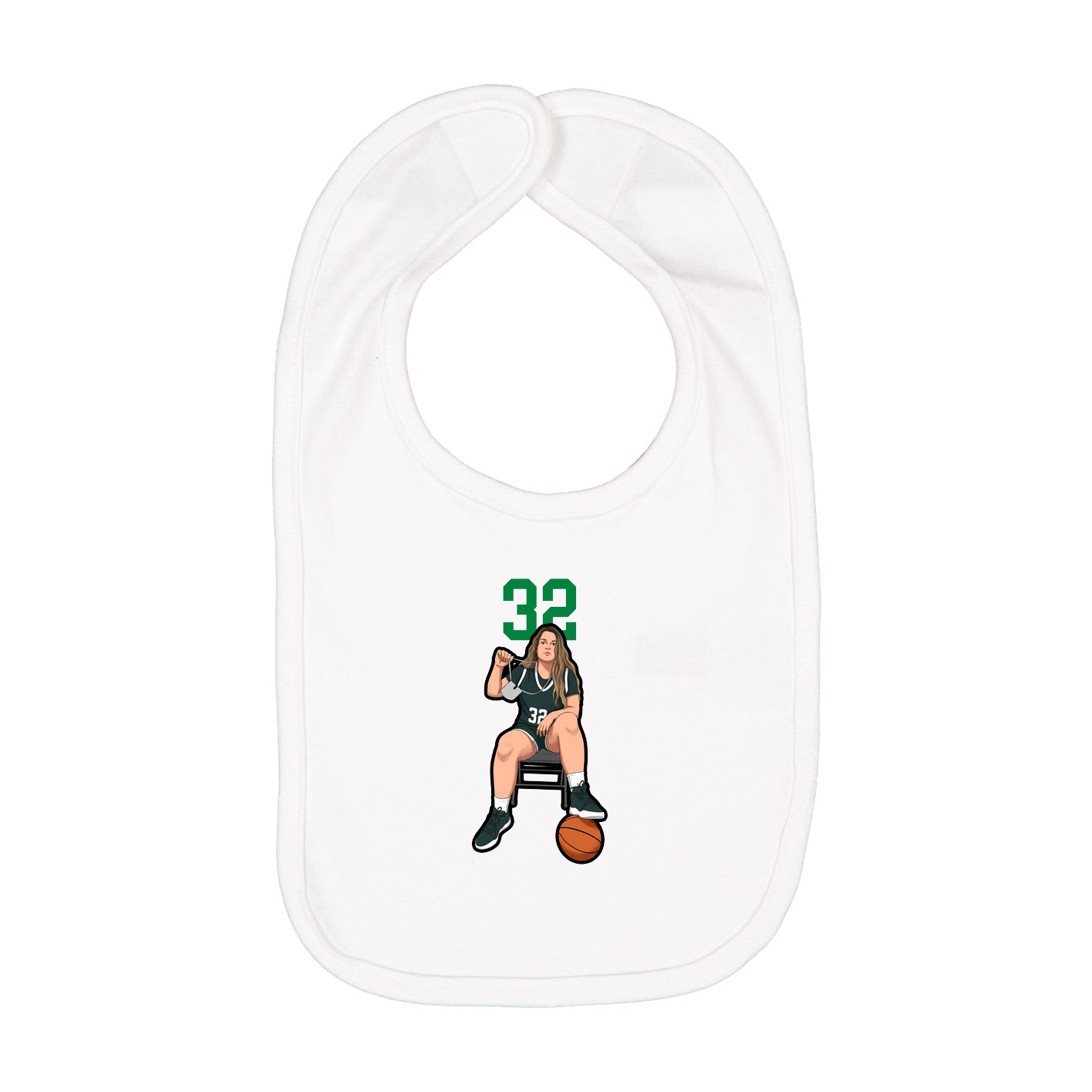 Infant Bib — Number Top in White