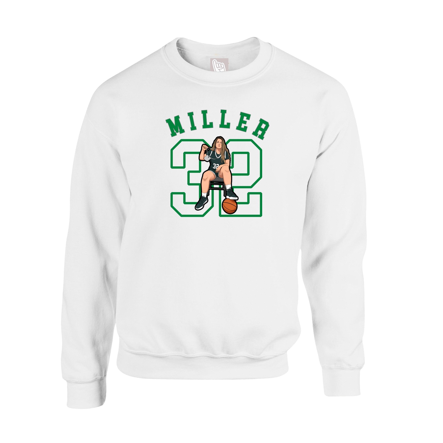Fleece Crew — Shirsey Arch in White