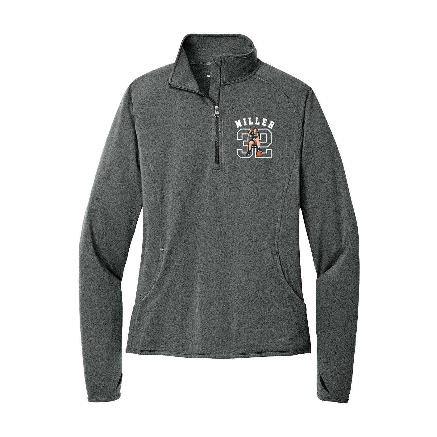 Women's Q-Zip Pullover — Shirsey Arch in Grey