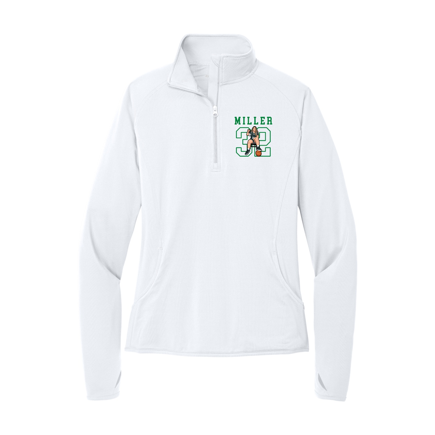 Women's Q-Zip Pullover — Shirsey in White