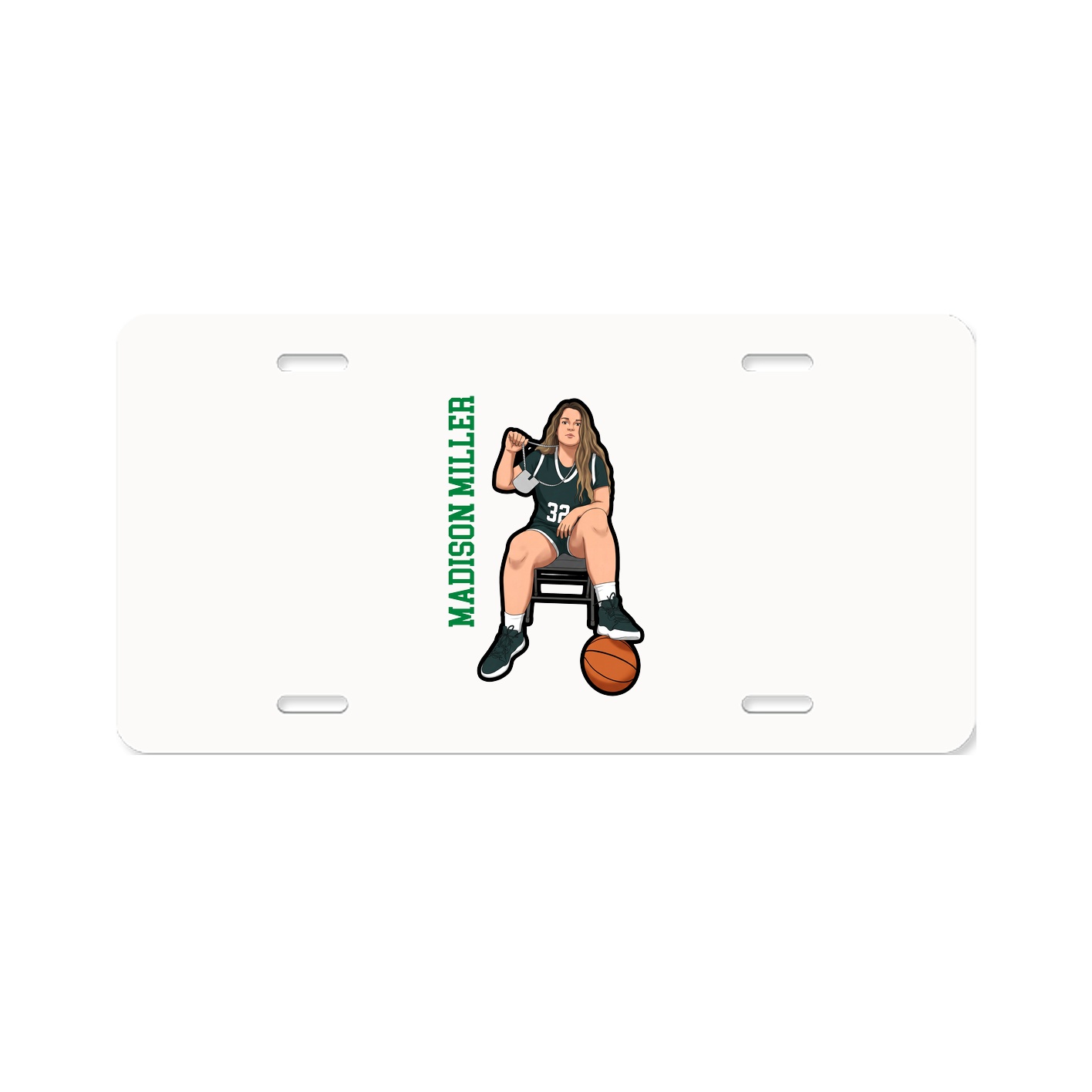 License Plate — Name Vertical in Classic