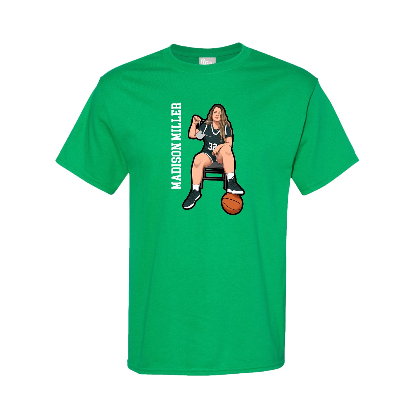 Tee — Name Vertical in Green