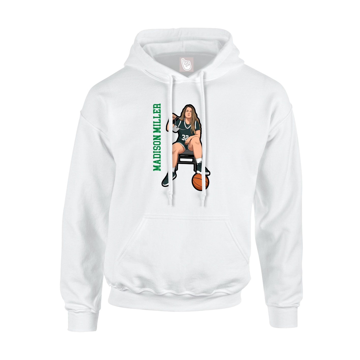 Hoodie — Name Vertical in White