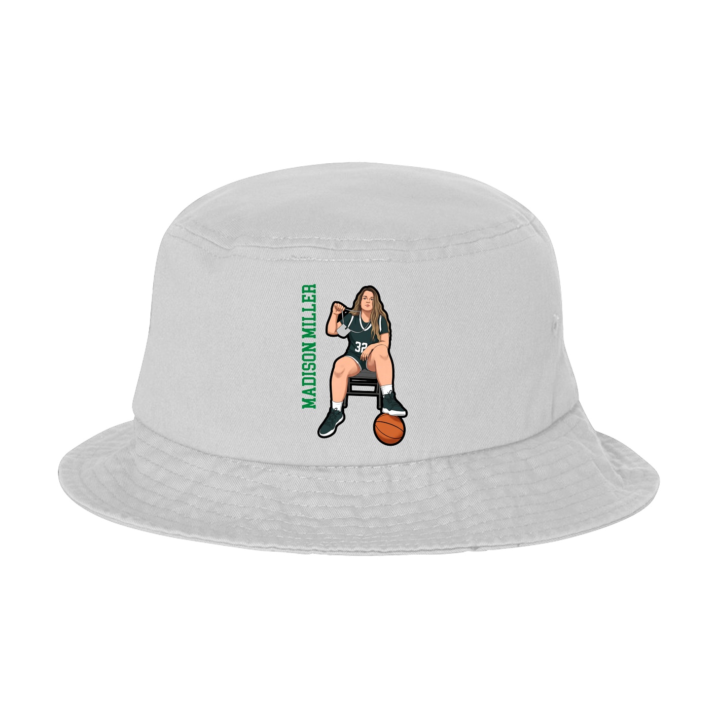 Bucket Cap — Name Vertical in White