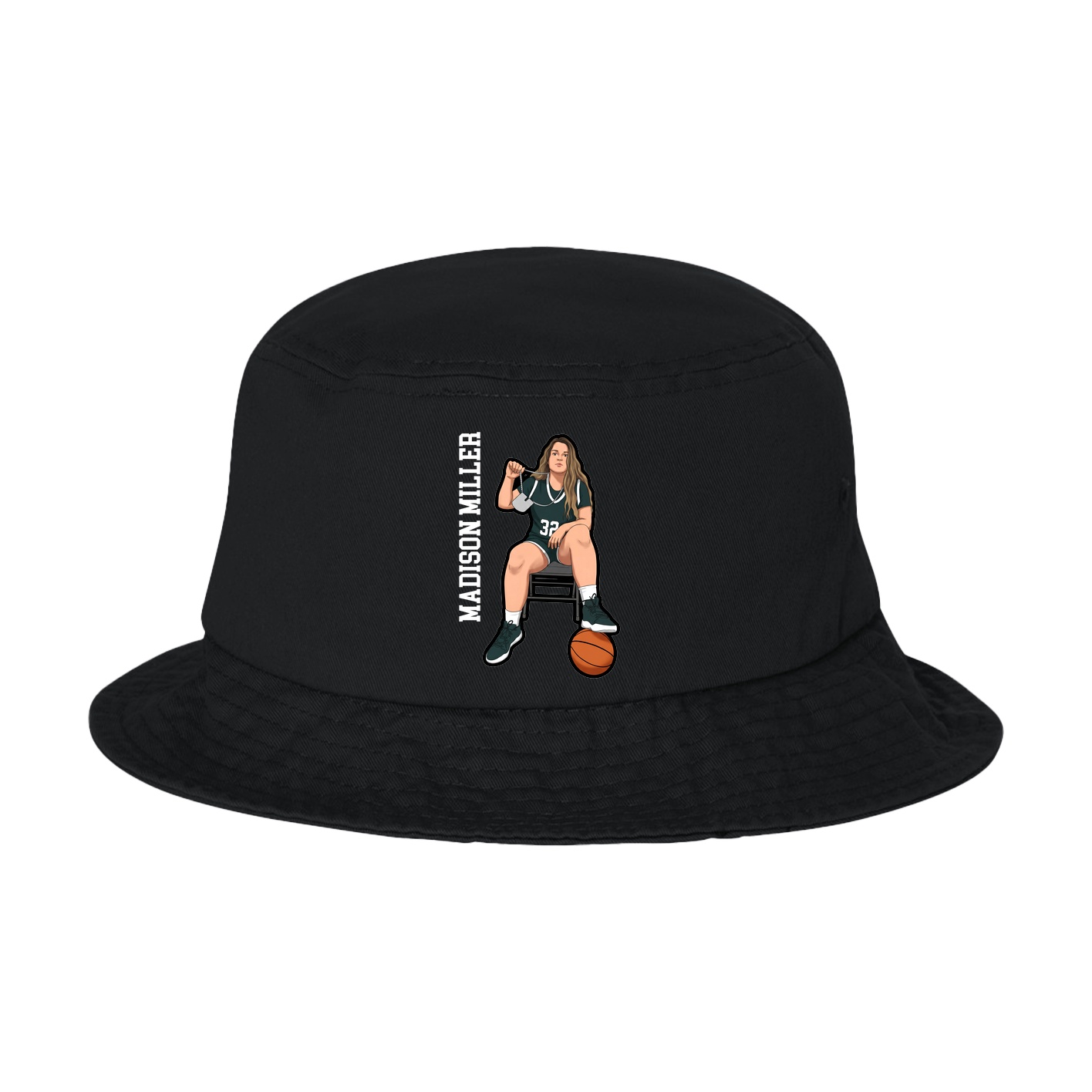 Bucket Cap — Name Vertical in Black