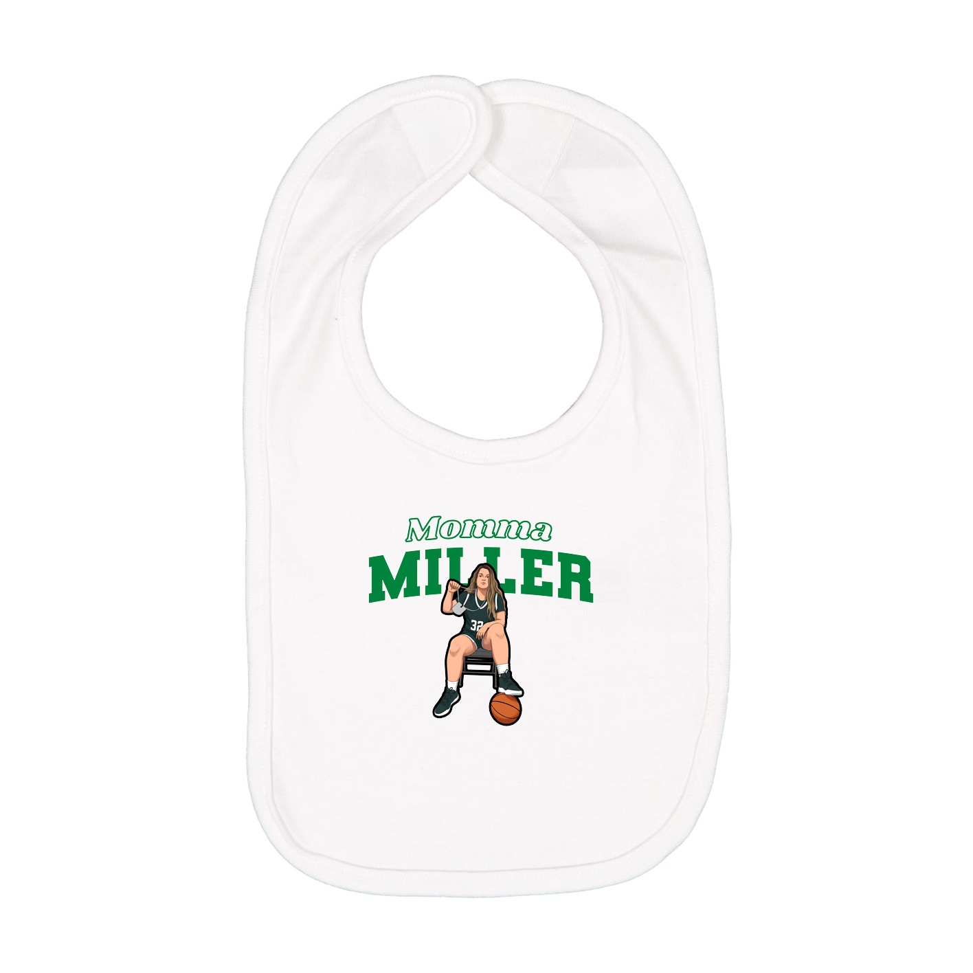 Infant Bib — Mothers Day Block in White