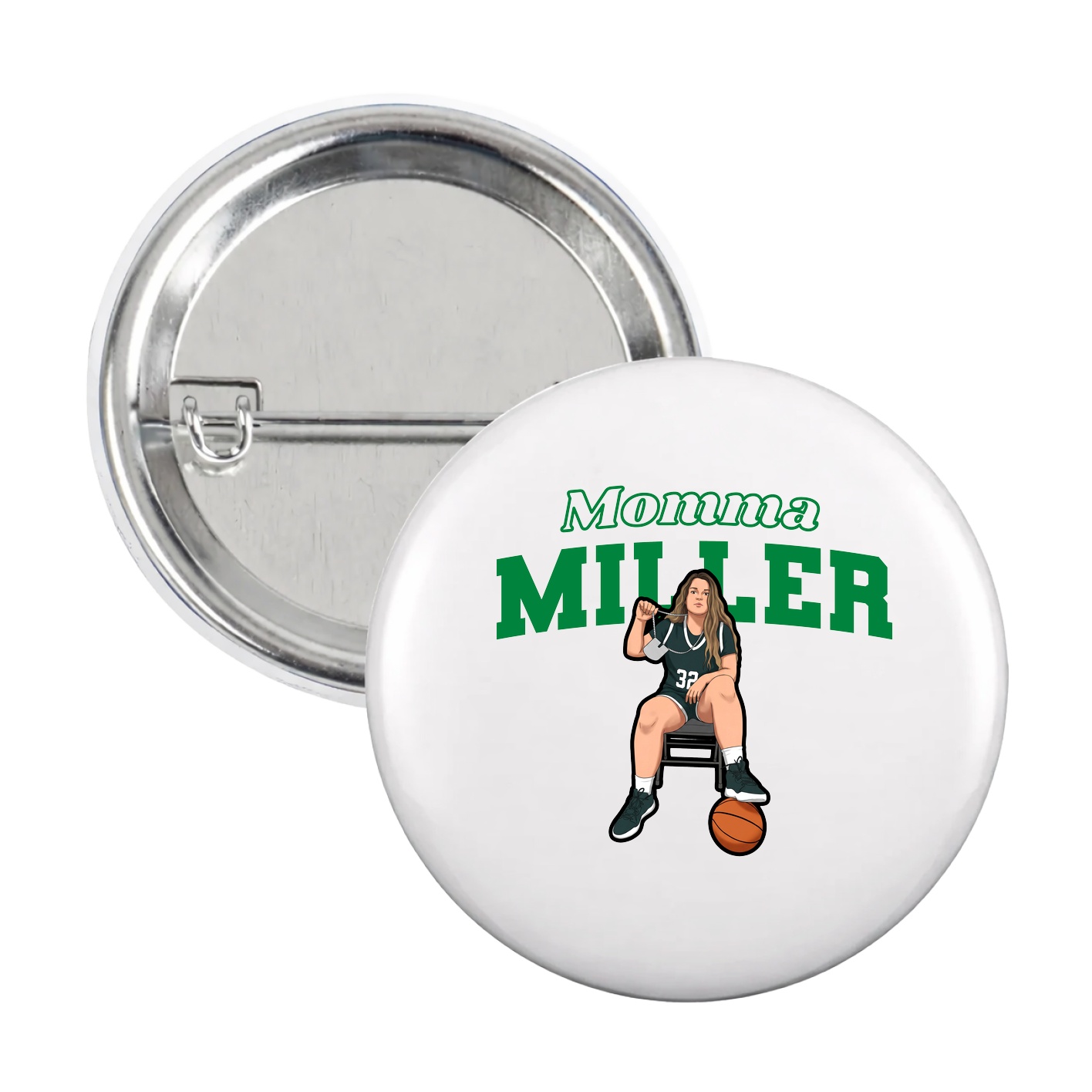 Game Day Button — Mothers Day Block in White