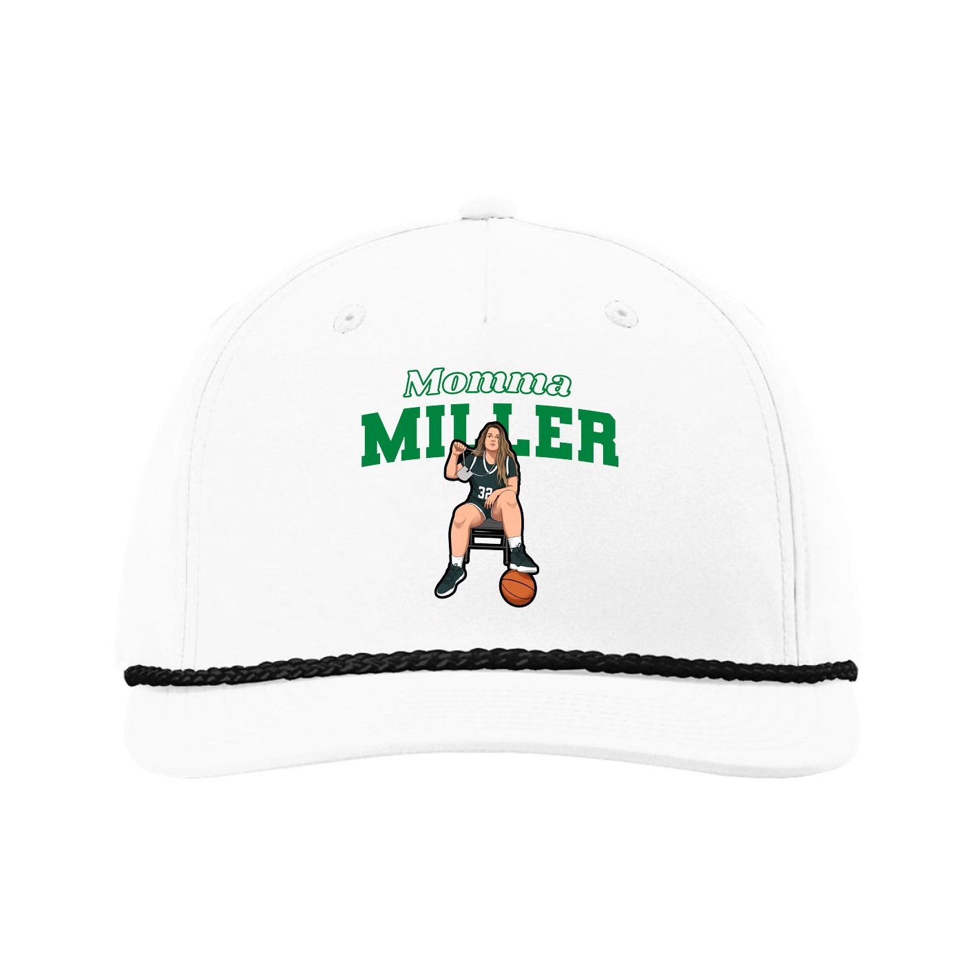 Five-Panel Classic Rope Cap — Mothers Day Block in White
