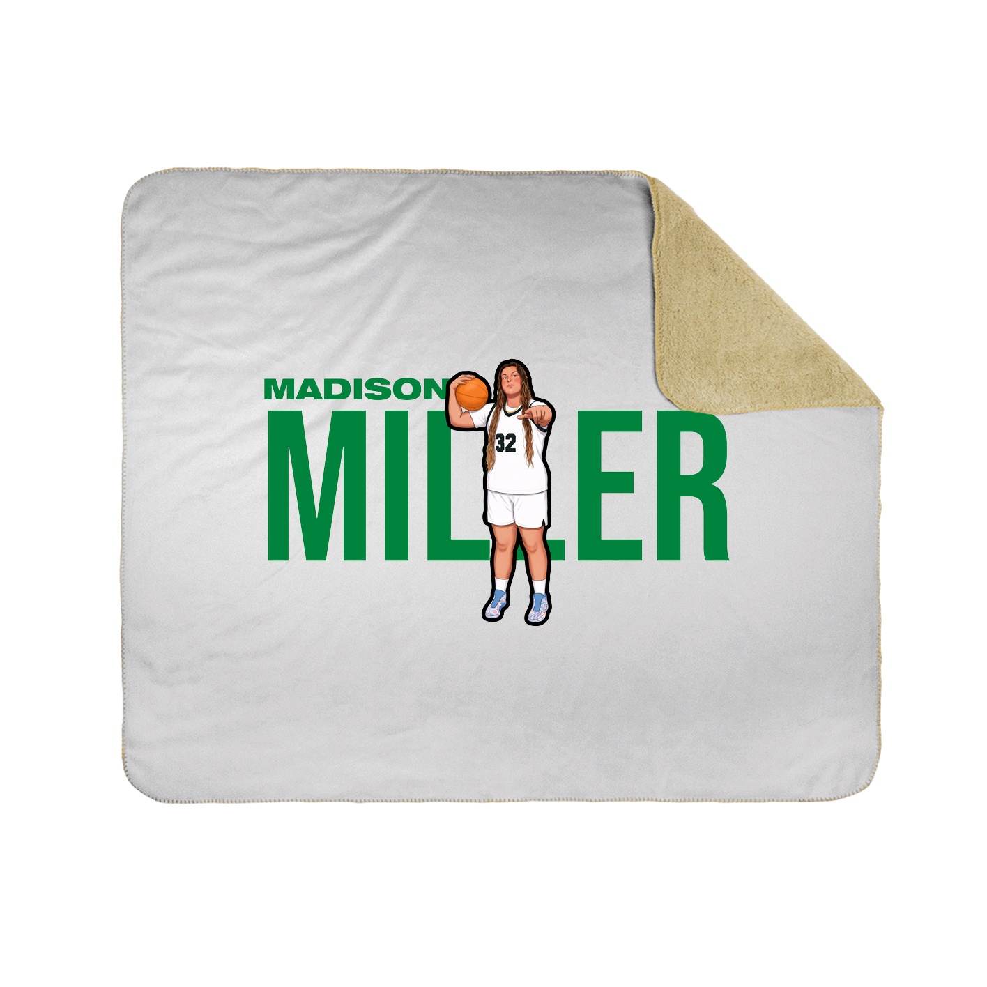 Throw Blanket — Player Name in White