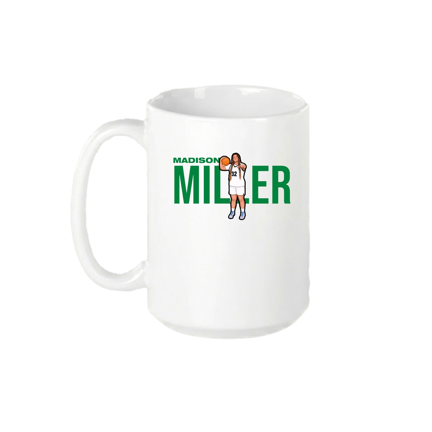 15oz Coffee Mug — Player Name in White