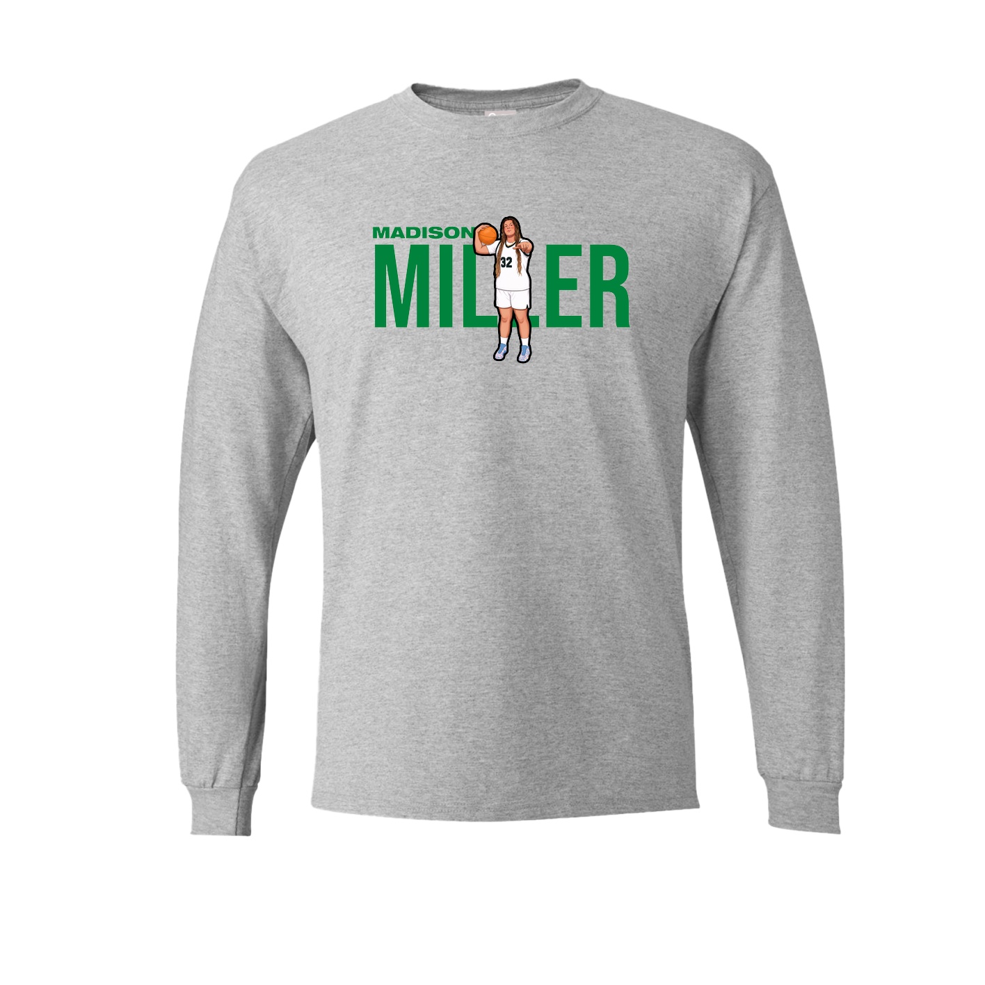 Long Sleeve Tee — Player Name in Grey