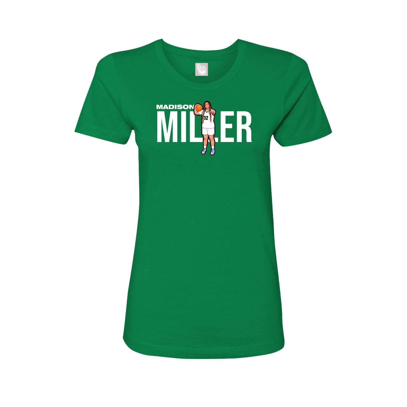 Fitted Women's Tee — Player Name in Green