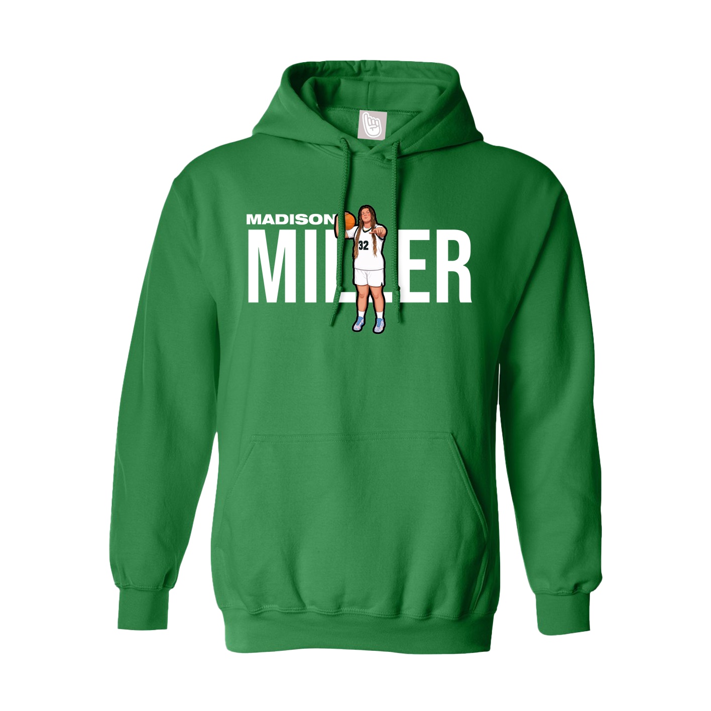 Youth Hoodie — Player Name in Green