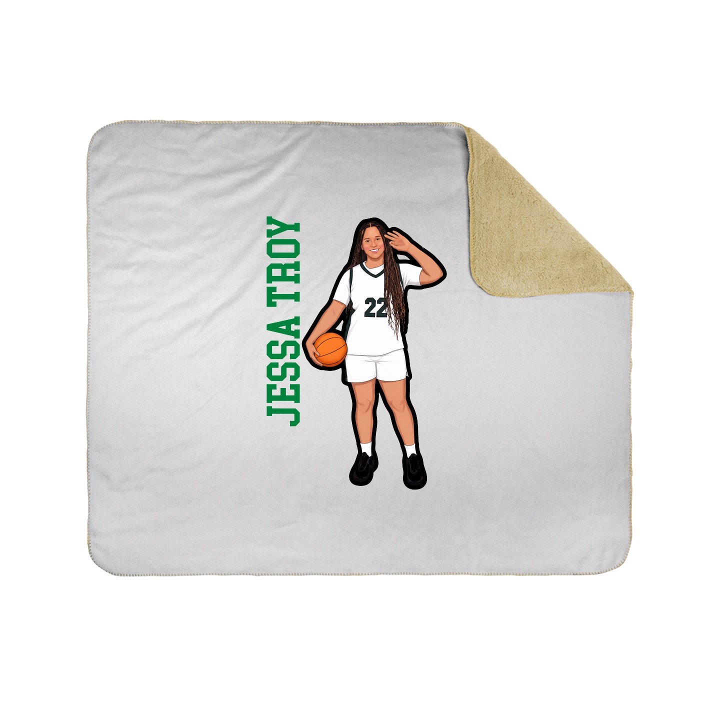 Throw Blanket — Name Vertical in White