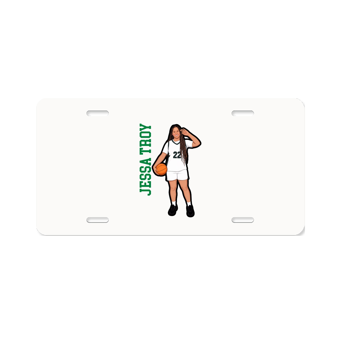 License Plate — Name Vertical in Classic