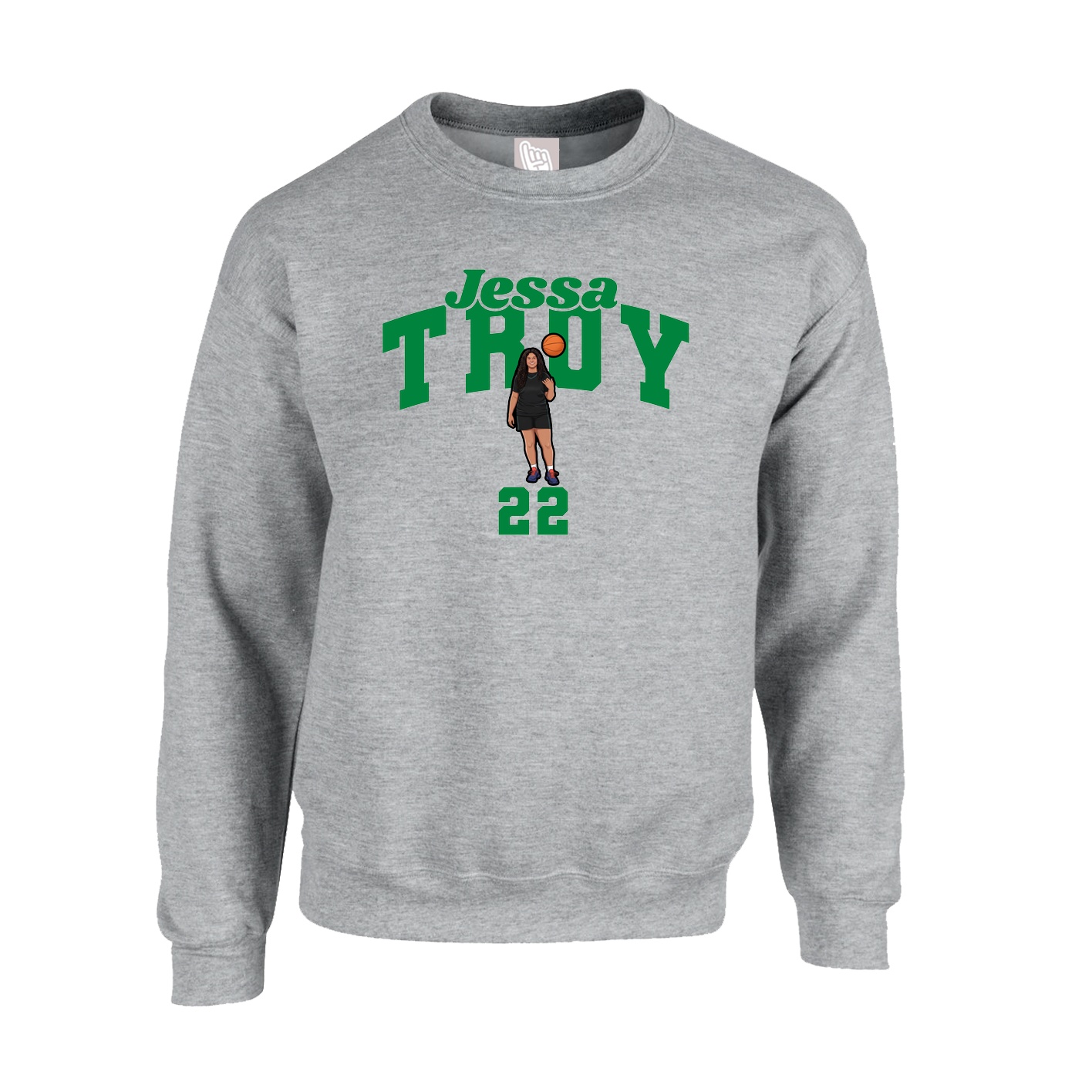 Fleece Crew — Signature Arch in Grey
