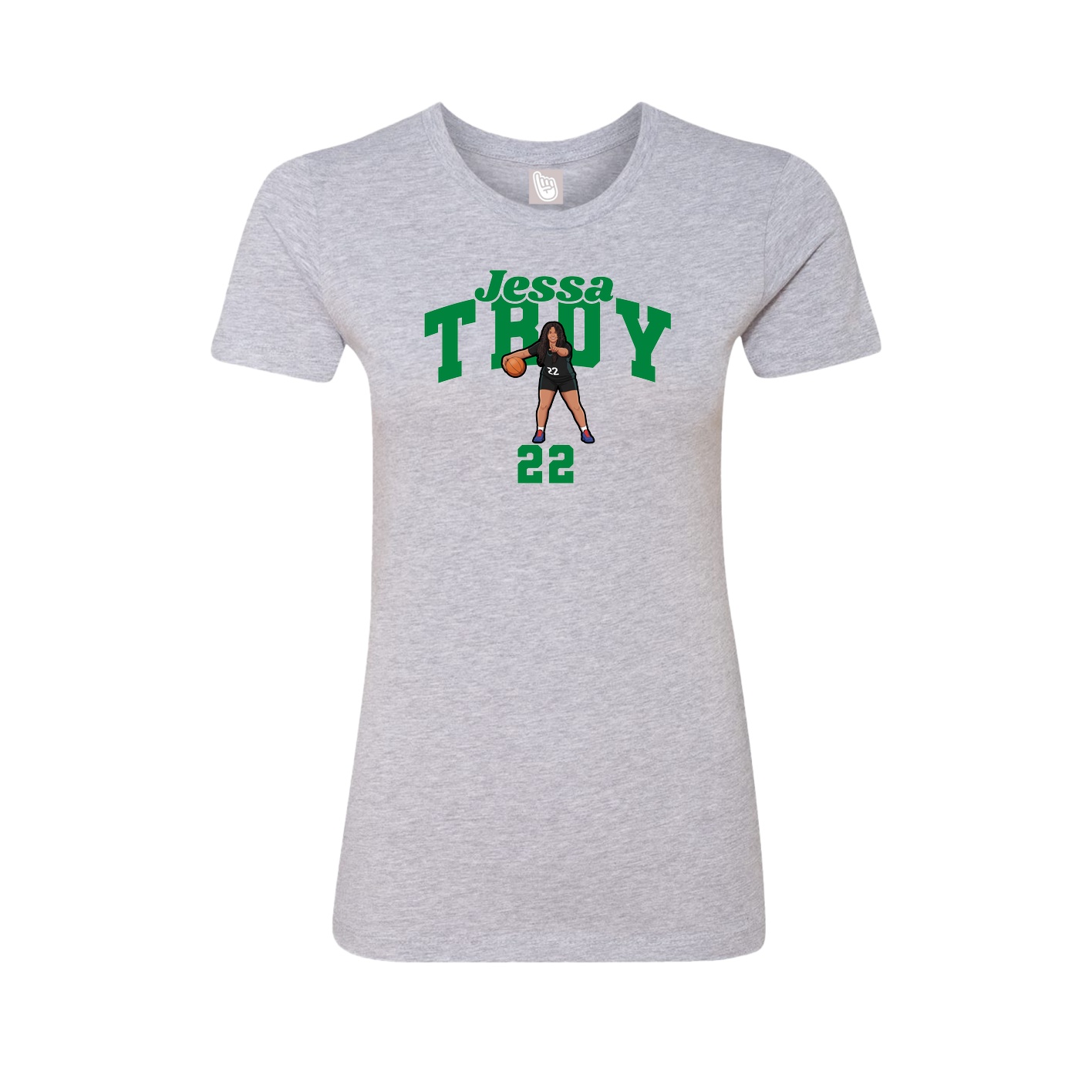 Fitted Women's Tee — Signature Arch in Grey
