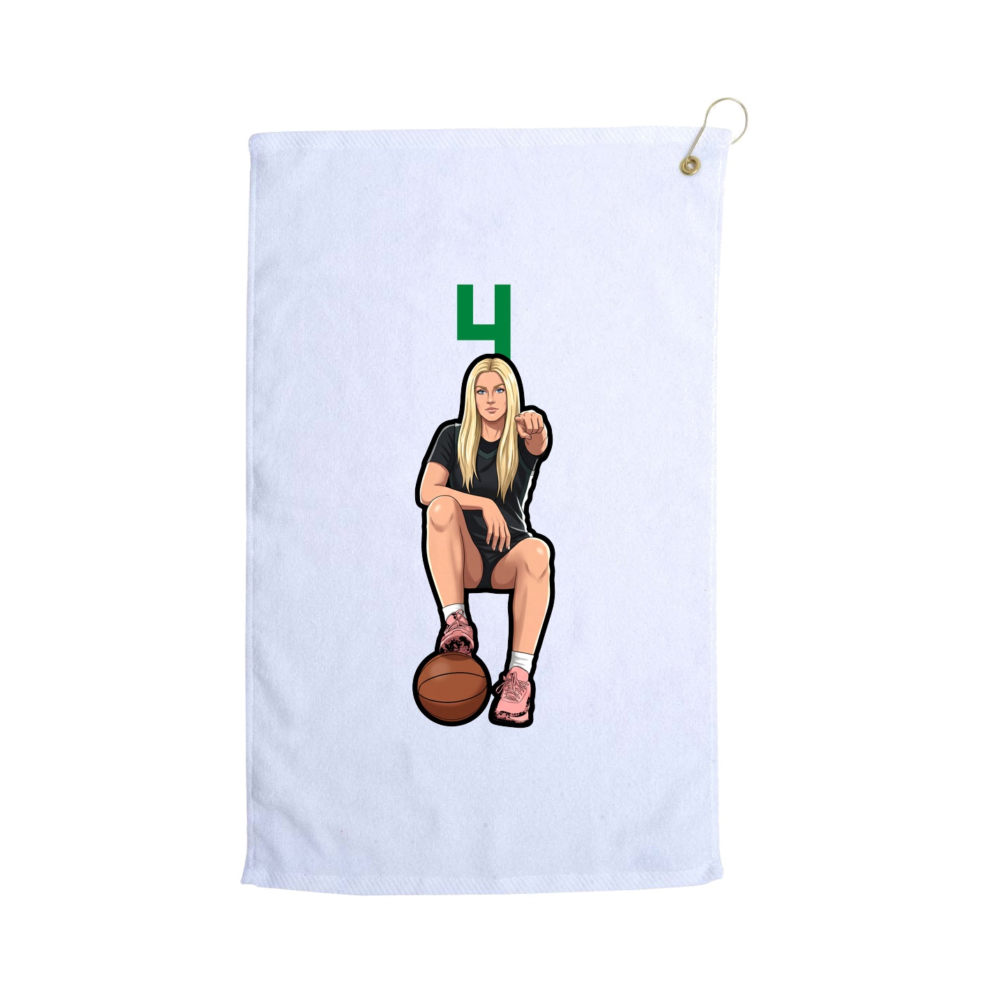 Golf Towel — Number Top in White