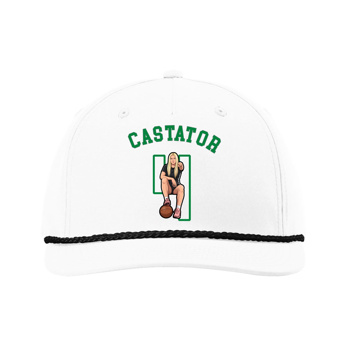 Five-Panel Classic Rope Cap — Shirsey Arch in White