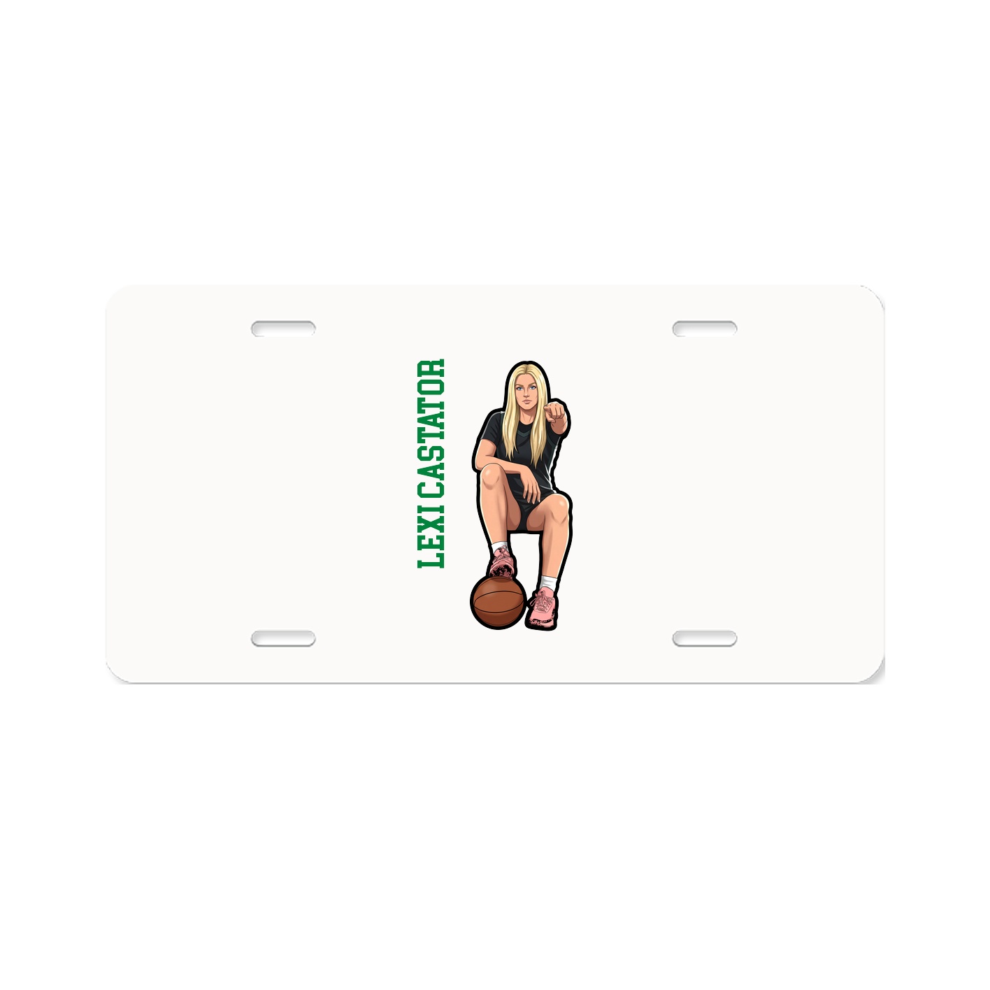 License Plate — Name Vertical in Classic
