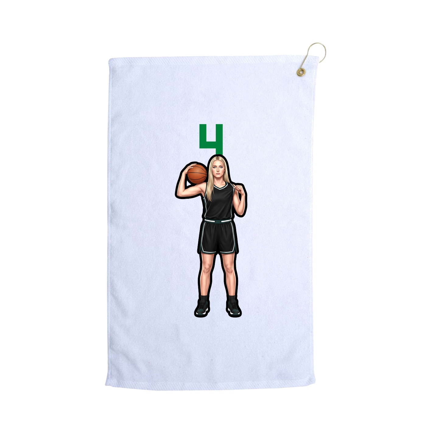 Golf Towel — Number Top in White
