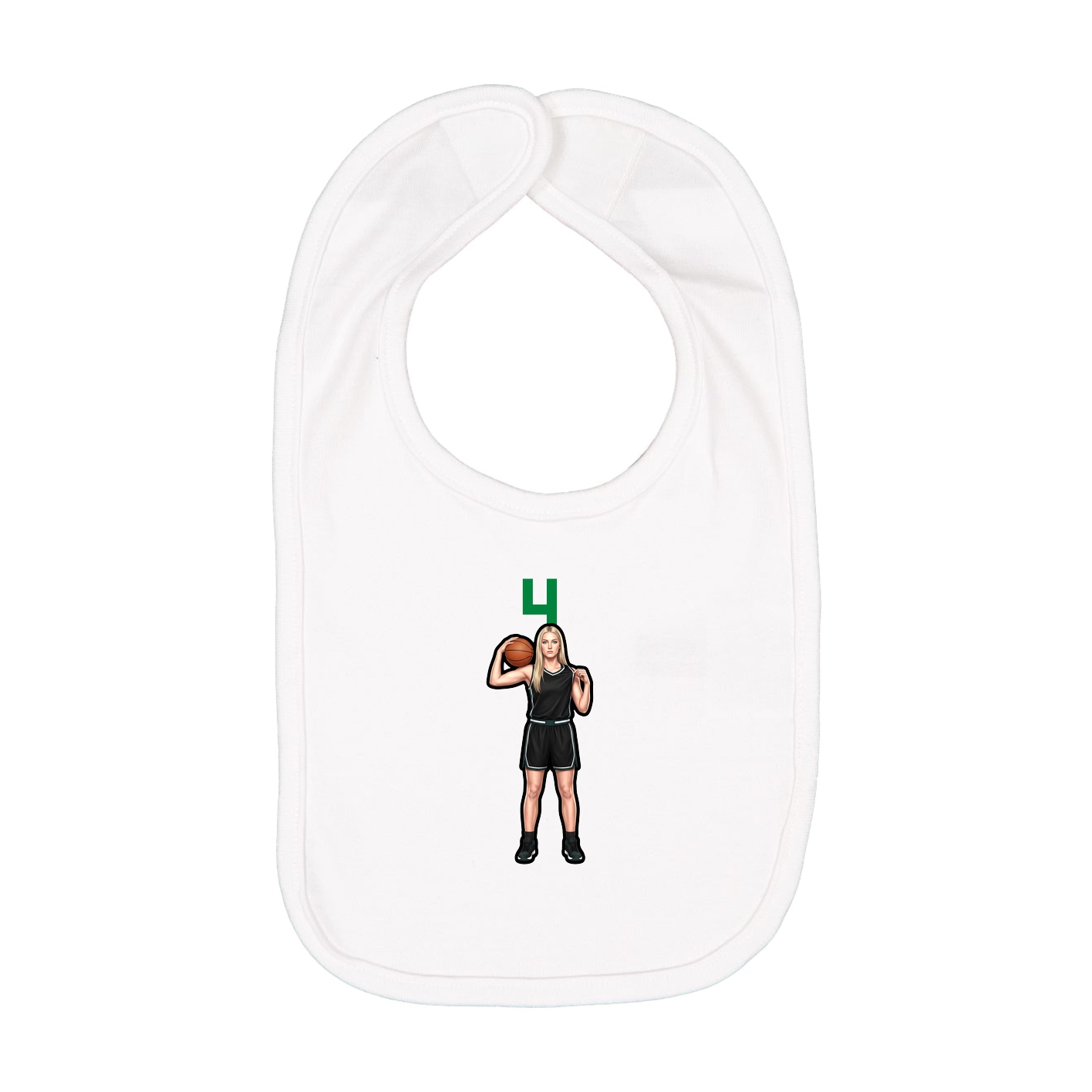 Infant Bib — Number Top in White