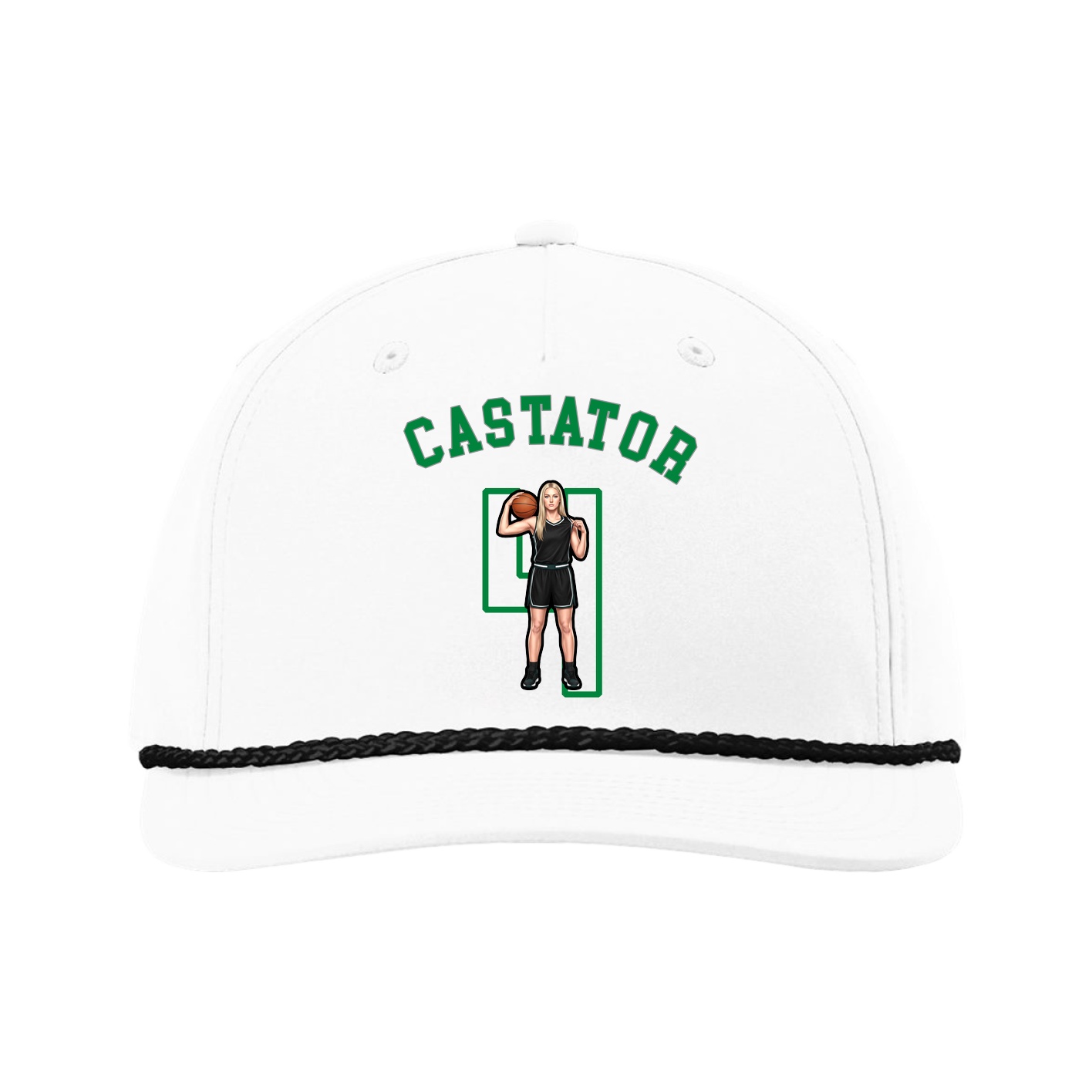 Five-Panel Classic Rope Cap — Shirsey Arch in White