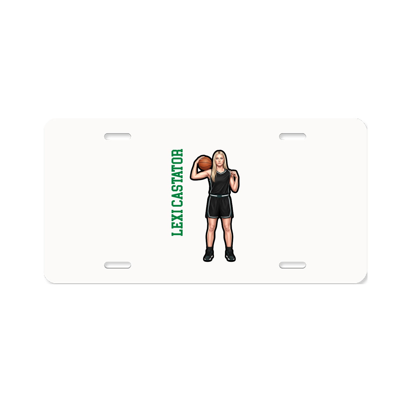 License Plate — Name Vertical in Classic