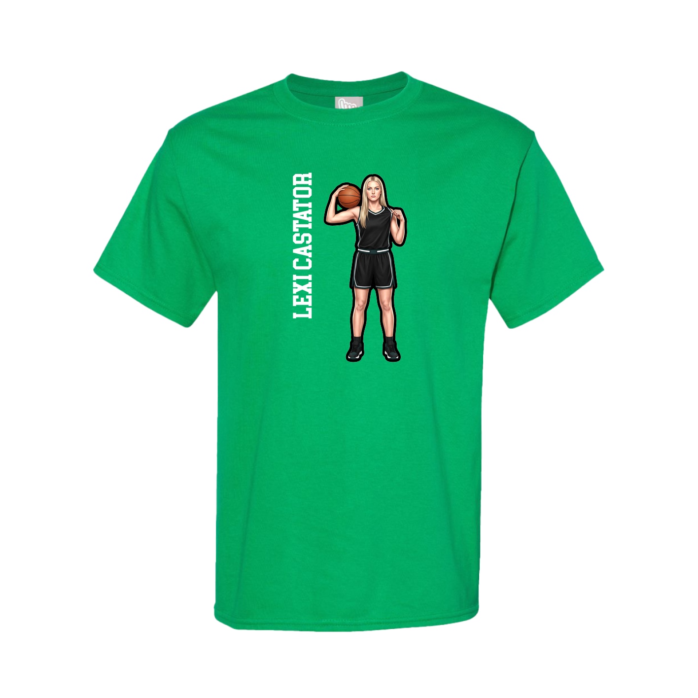 Youth Tee — Name Vertical in Green