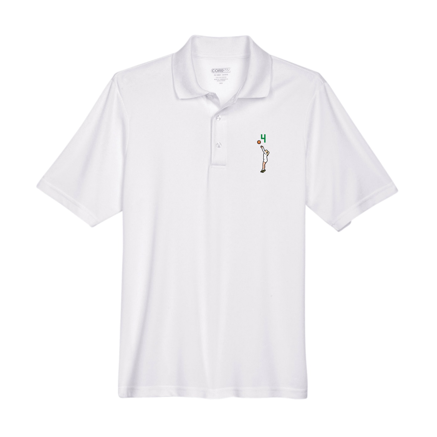 Performance Polo — Number Top in White