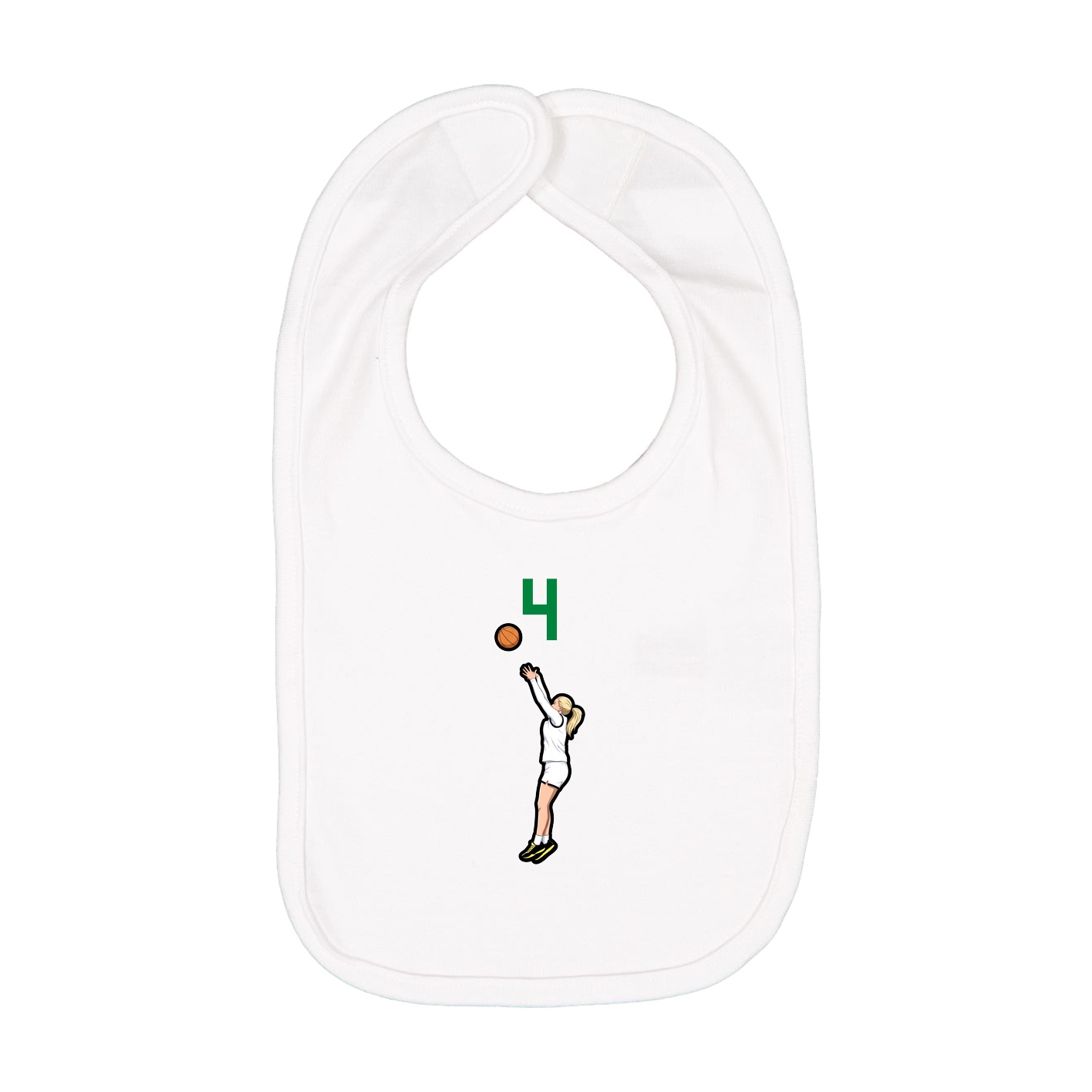 Infant Bib — Number Top in White