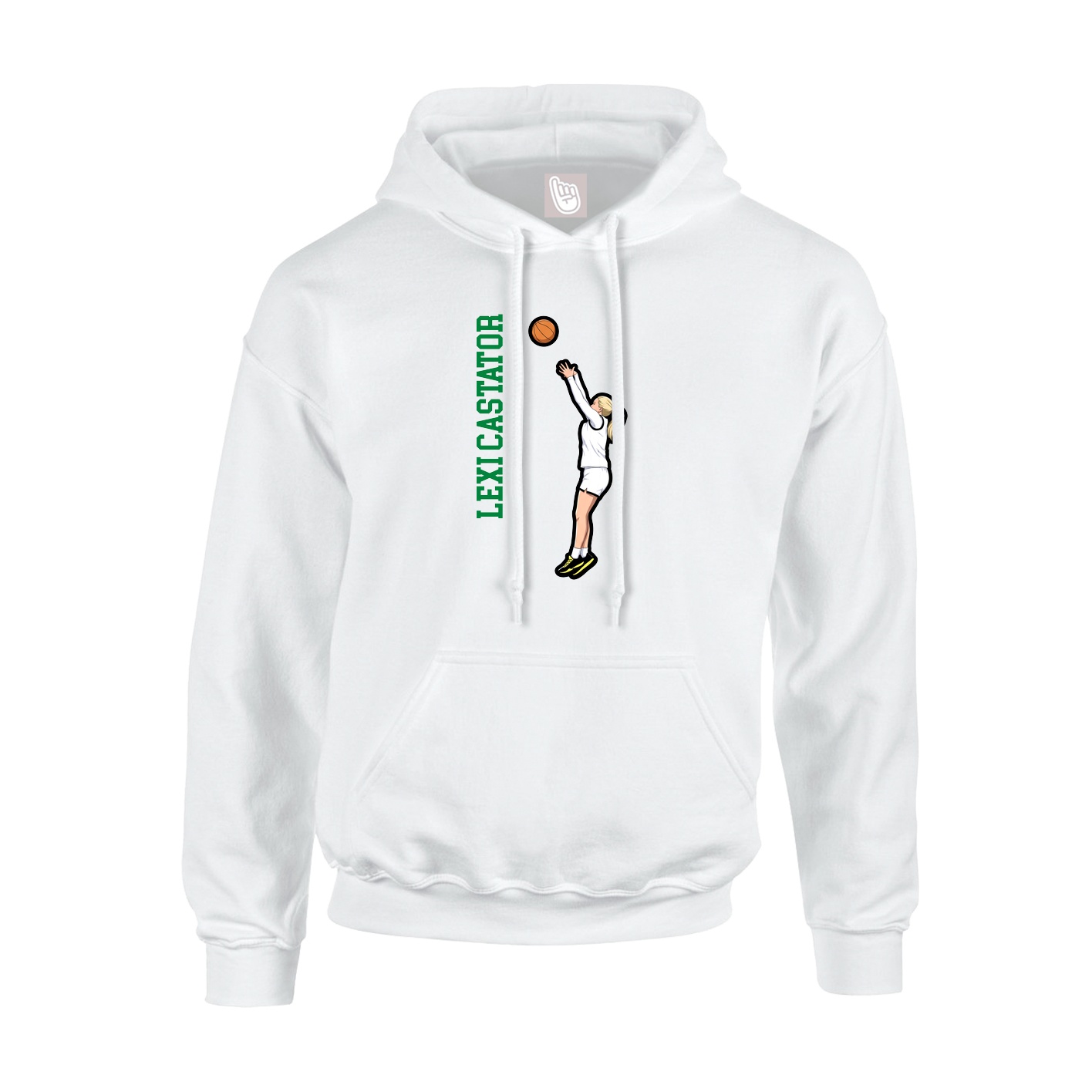 Youth Hoodie — Name Vertical in White