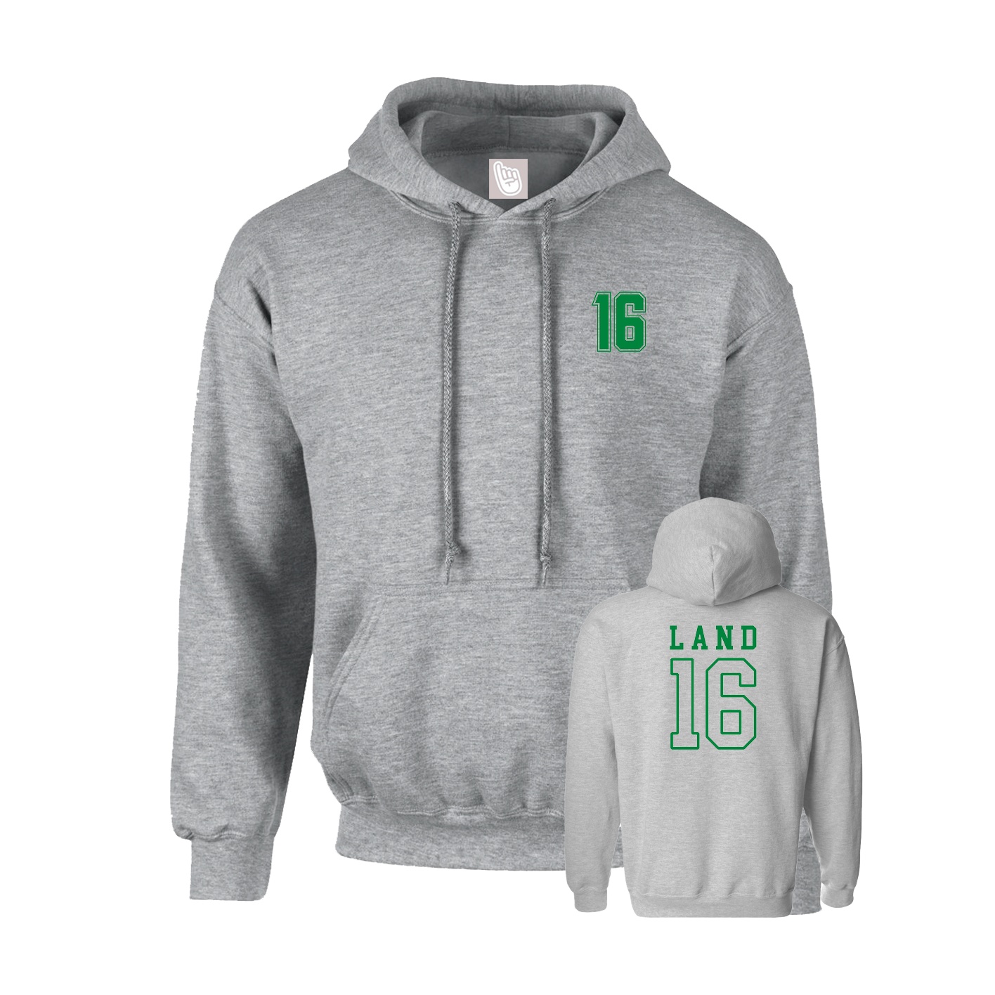 Youth Hoodie — Chest Back in Grey