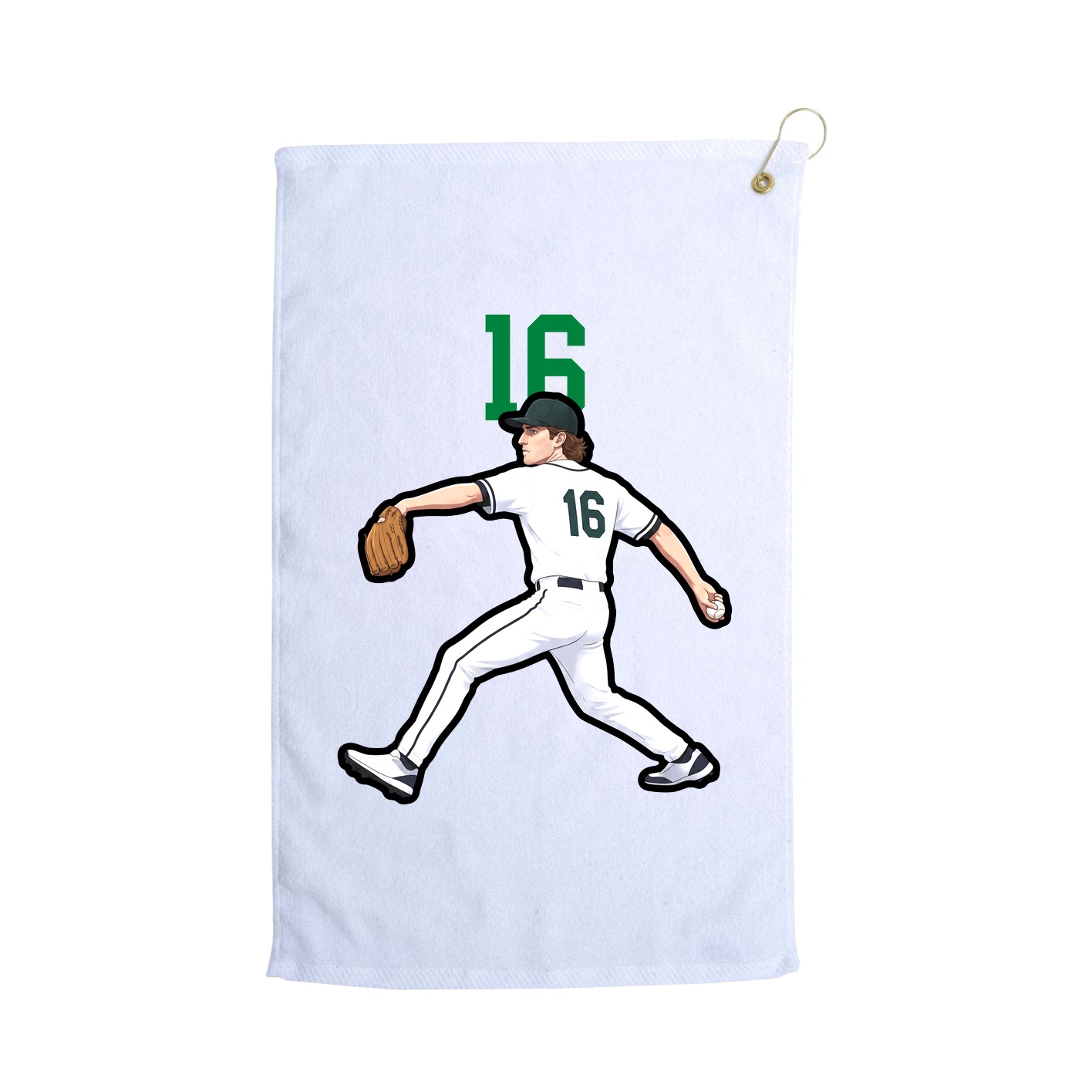 Golf Towel — Number Top in White